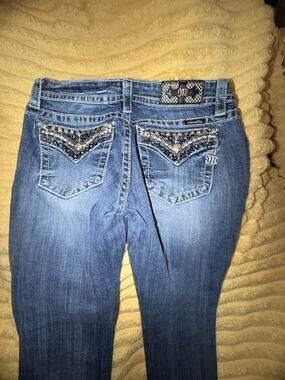 Miss Me Jeans Signature Skinny Jeans Embellished Pockets NO:JP72435 29 X 30